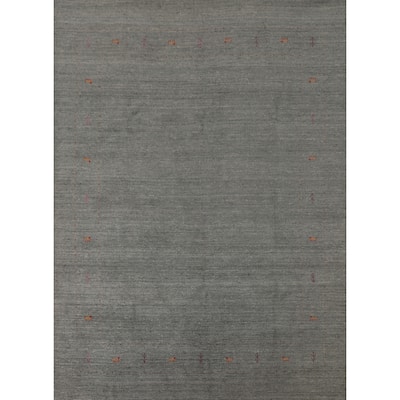Gray Gabbeh Oriental Area Rug Wool Carpet - 8'0"x 9'8"