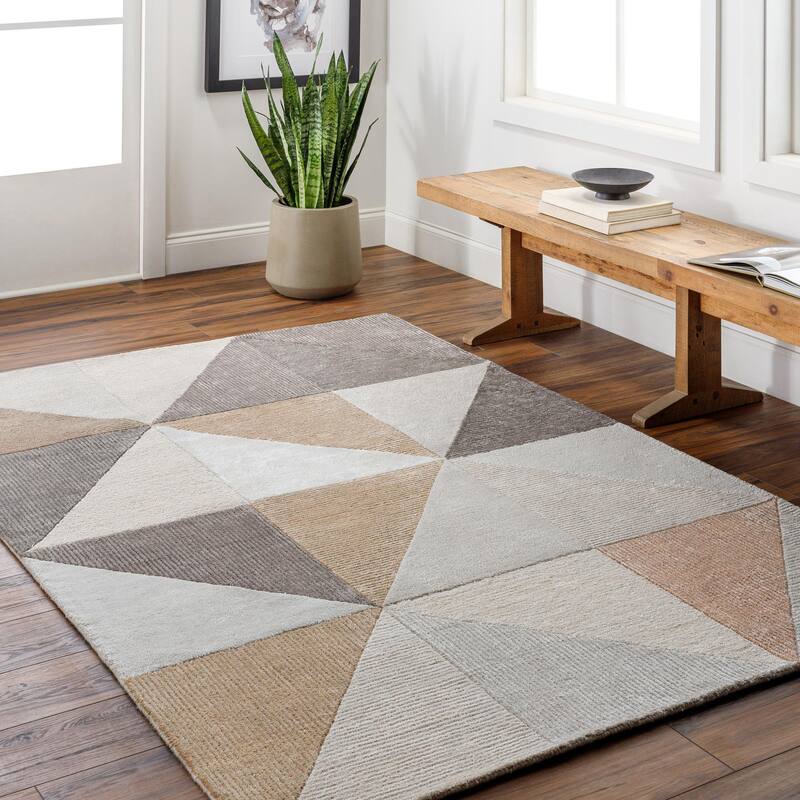 Amber Modern Patchwork Area Rug