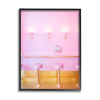 Stupell Pastel Pink Diner Framed Giclee Art Design by LISH Creative