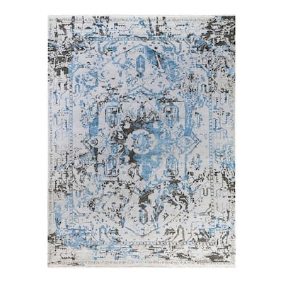 Ikat One-of-a-Kind Hand-Knotted Area Rug, Gray - 8' 2" x 10' 6"