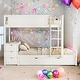 preview thumbnail 1 of 55, Full-Over-Full Bunk Bed with Twin size Trundle,Storage and Desk,Space-Efficient Multifunctional Loft Bunk Bed With Storage White