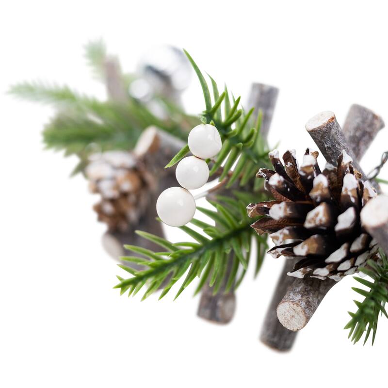 Ornaments and Stars Wood Branch Artificial Christmas Garland - 3.25' x 4" - Unlit