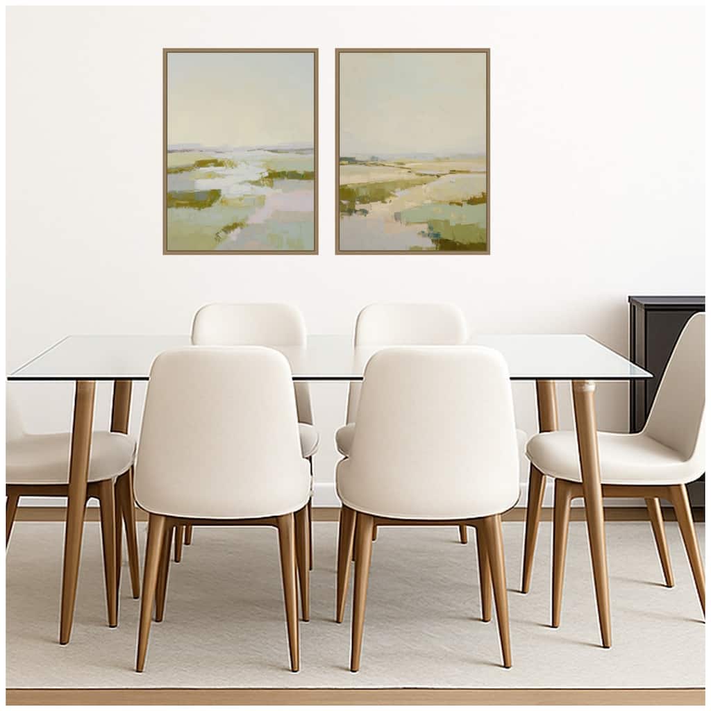 Kate and Laurel Calming Landscape I & II 2 Piece Framed Canvas Wall Art Set by Amy Lighthall