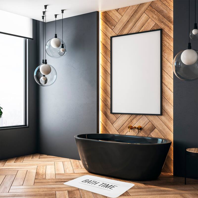 Non-Slip Microfiber Bathmat or Contour Rug Bath Time Design