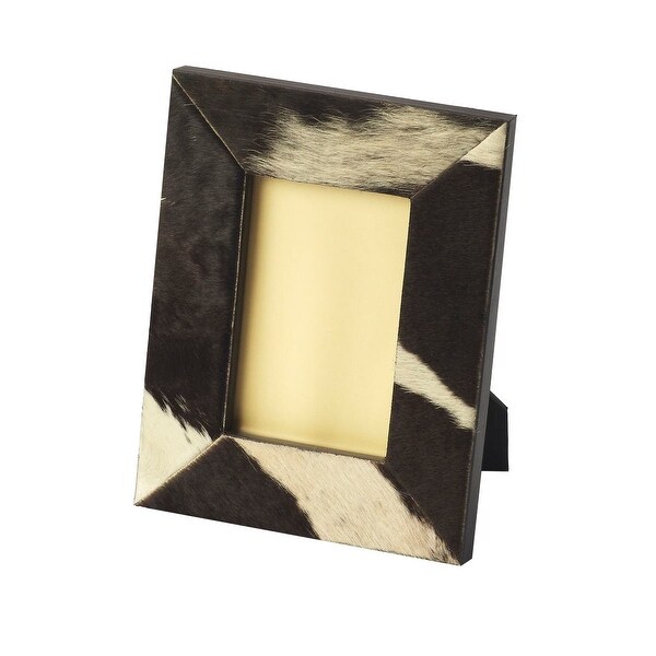 Offex Modern Hair-On-Hide Rectangular Picture Frame - Multicolor
