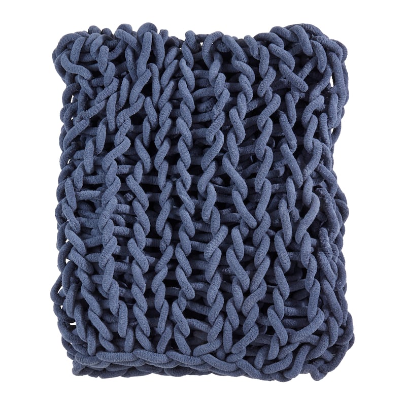 Textured Chunky Knit Cozy Throw