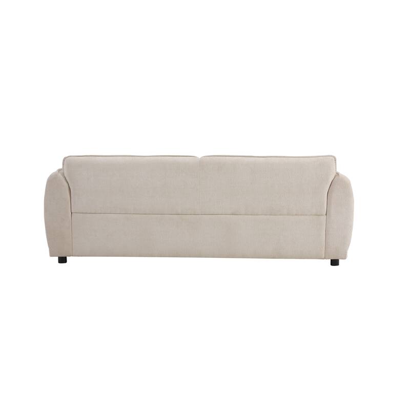 Boucle Upholstered Sofa, Lounge Sofa with Rolled Arms, 3-Seater Sofa with Thick Cushions for Living Room, Apartment