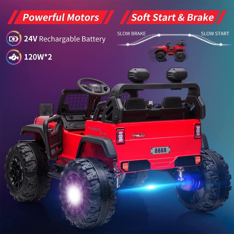 24V Kids Ride on Electric Car 2 Seats Battery Powered Truck