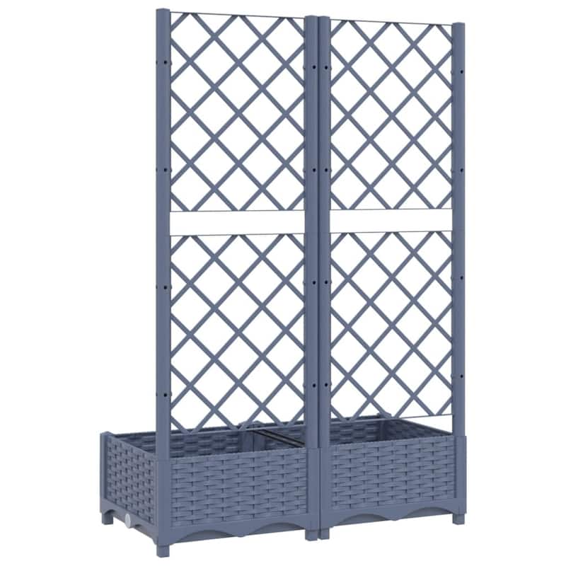 vidaXL Garden Planter with Trellis Plant Pot Flower Box Raised Bed Outdoor PP