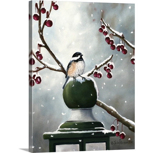 Shop "Chickadee In The Snow" Canvas Wall Art - On Sale - Free Shipping Today - Overstock - 25450883