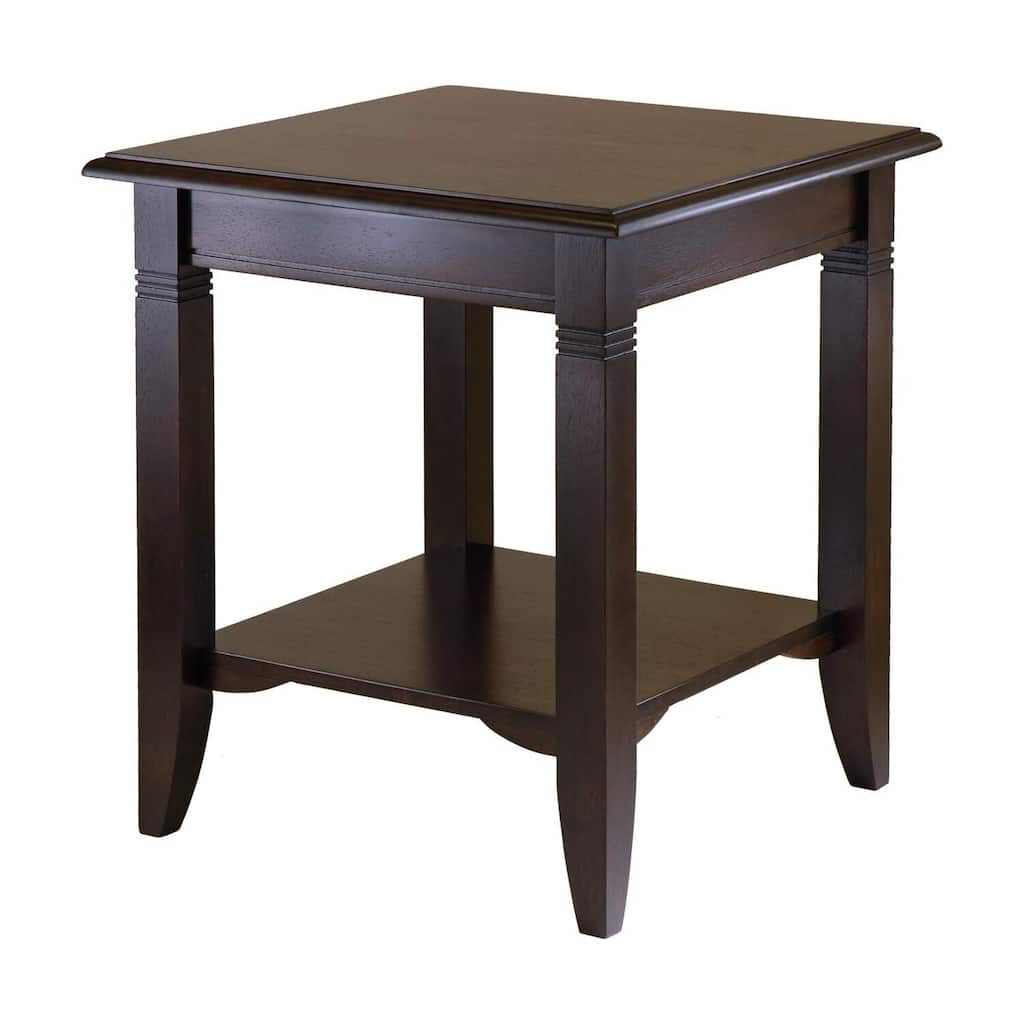 Retro End Table with Storage Shelf - Solid Wood Accent Table - 22x22 Inch Traditional Side Table - 21