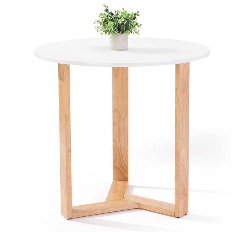 31.5" Round Dining Table for Small Space - White