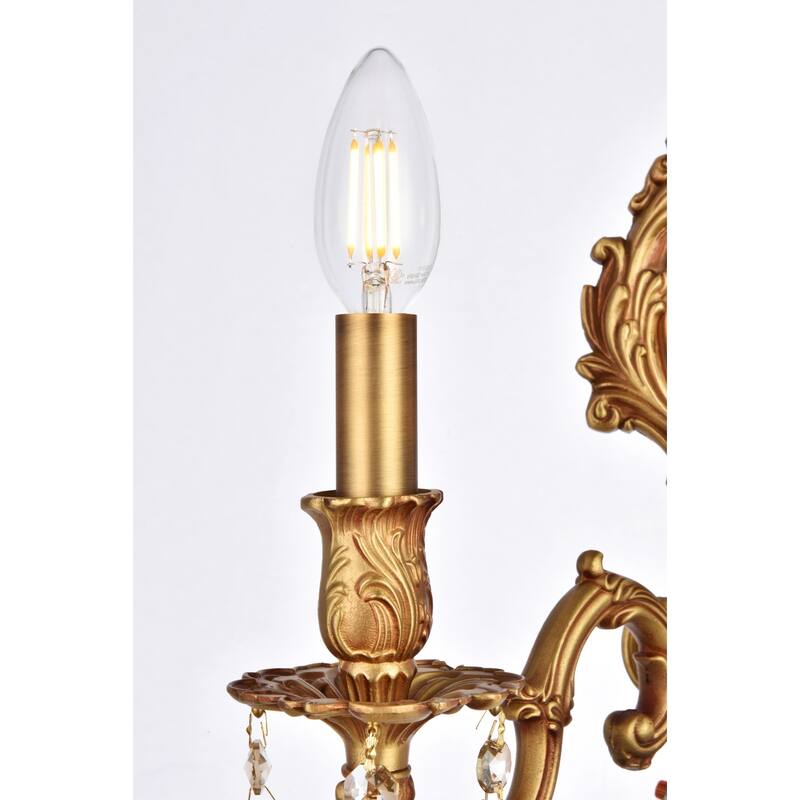 Elegant Lighting 9602W10-GT/RC Monarch 2 Light 12" Tall Wall Sconce