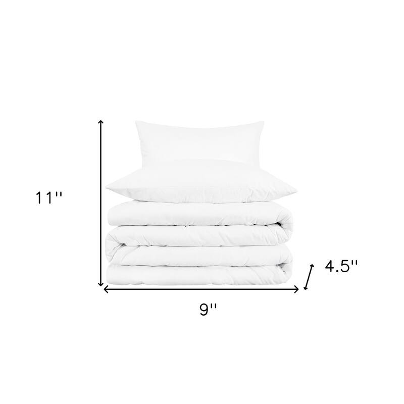 HomeRoots White King Cotton Blend 1000 Thread Count Washable Duvet Cover Set