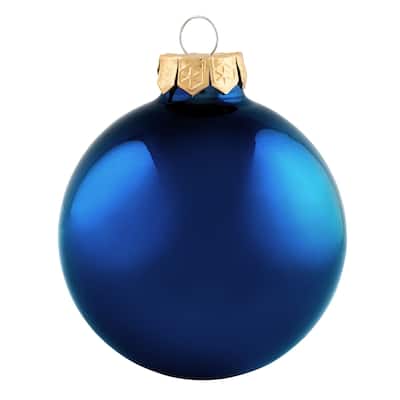 Matte Finish Christmas Ball Ornaments 2.75" (70Mm) Midnight Blue 12Ct