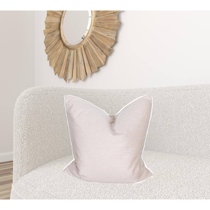 HomeRoots 22" X 22" Beige Polyester Zippered Pillow