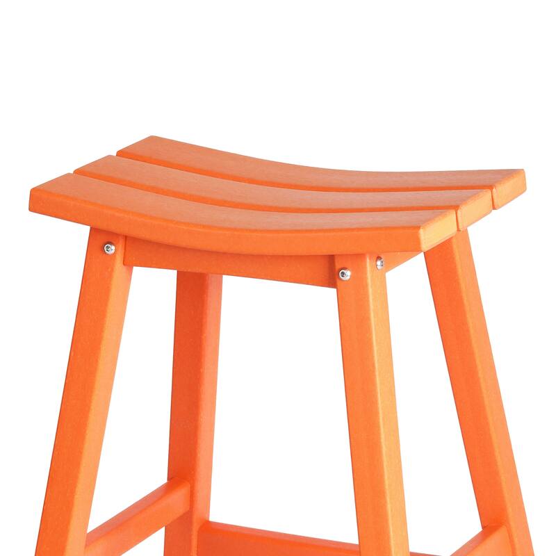 Laguna Hdpe All Weather Outdoor Patio 29" Saddle Seat Bar Stool (Set Of 3)