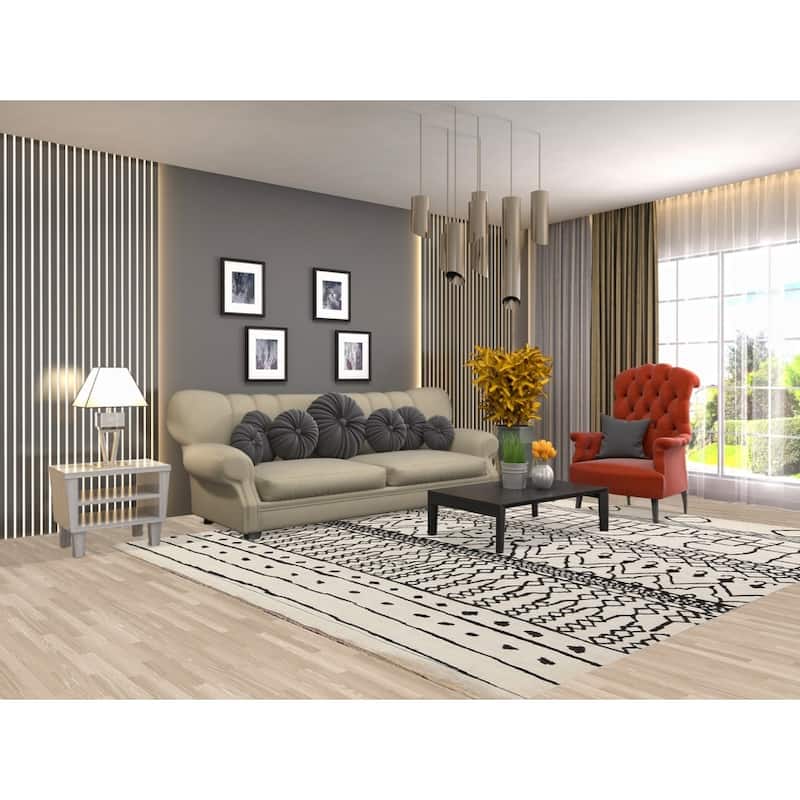 Vegetable Dye Moroccan Contemporary Area Rug Hand-knotted Wool Carpet - 8'1" x 9'9"