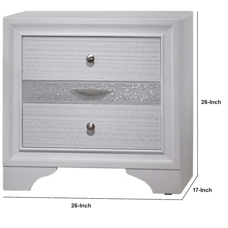 Stylish 3 Drawers Wood Nightstand By Naima