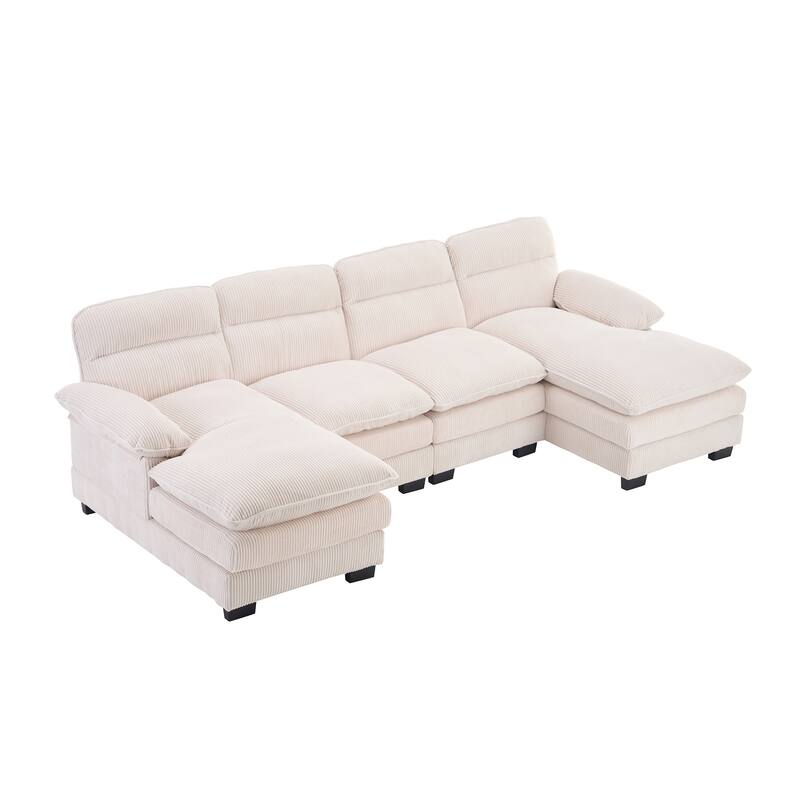 111.8" U-shaped profile sofa, including two single seats and two chaise