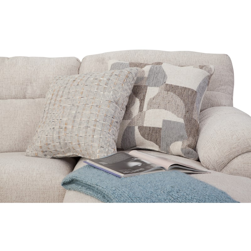 American Furniture Classics Cabral Bone Model A353V10-K3 U Shaped Sectional with 6 Throw Pillows