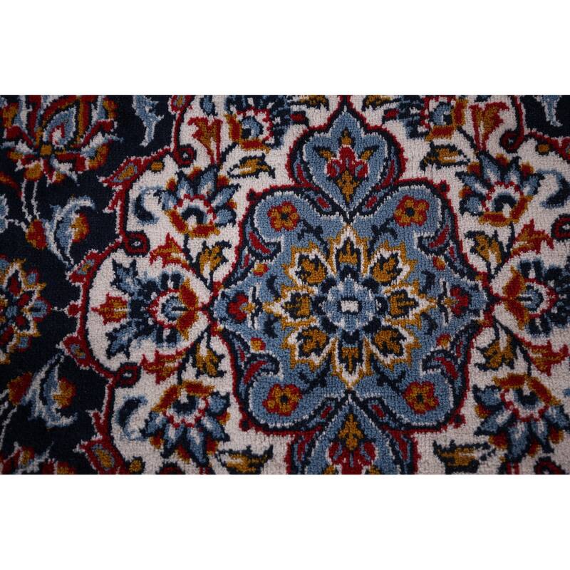 Red Medallion Kashan Turkish Rug Traditional Machine-Made Carpet - 9'7" x 12'5"