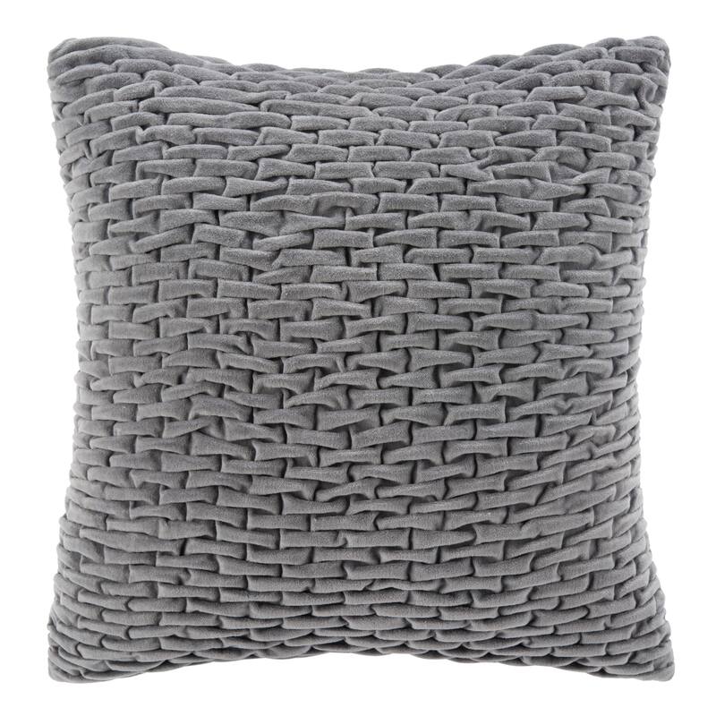 SAFAVIEH Bastrie Ruched Grey 20-inch Decorative Pillow