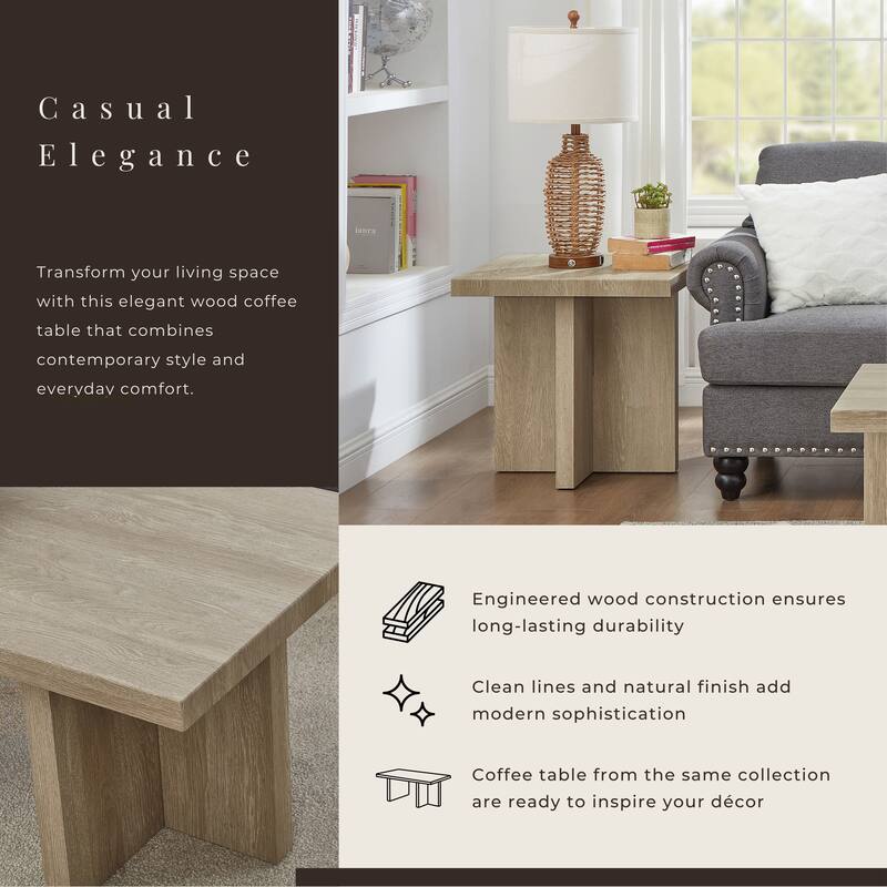 Roundhill Furniture Mchome Square End Table, Nightstand