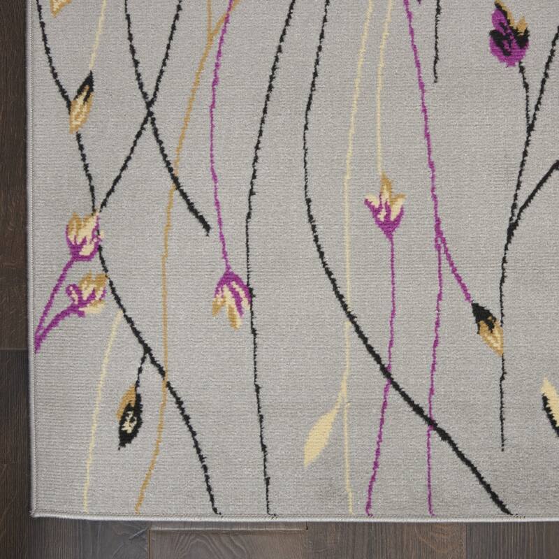 Lipe Power Loomed Floral Traditional Area Rug By HomeRoots - 118' X '94' X '0.5