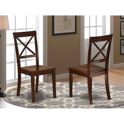 Round Dining Table Set Wood Chairs - Black Cherry Finish - Kitchen Diner