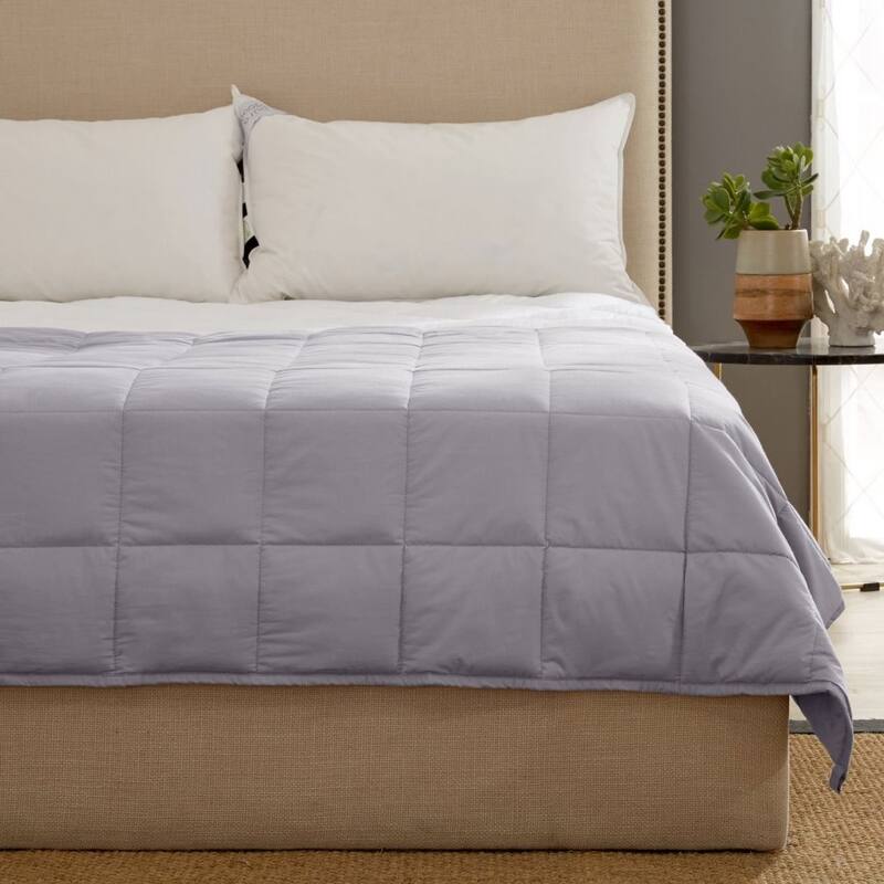 Kathy Ireland Weighted Blanket with Glass Beads - Silver - 60" x 80" - 20 lb