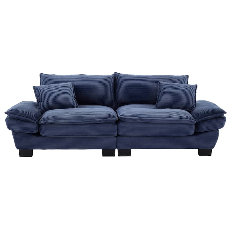 65.5" Upholstered 3-Seater Sofa Couch with Two Pillows and Sturdy Construction