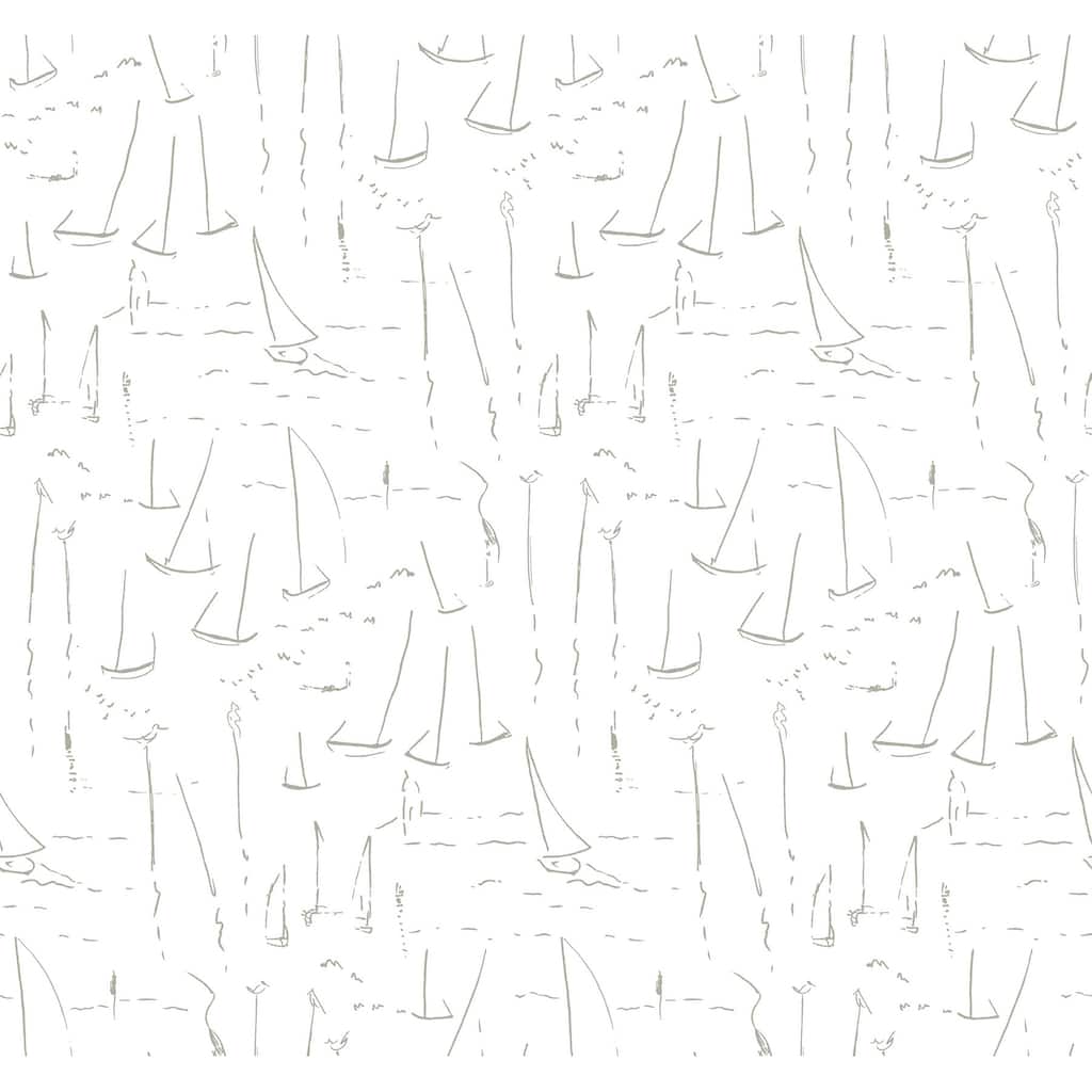York Wallcoverings Vermillion Coast Silver Wallpaper