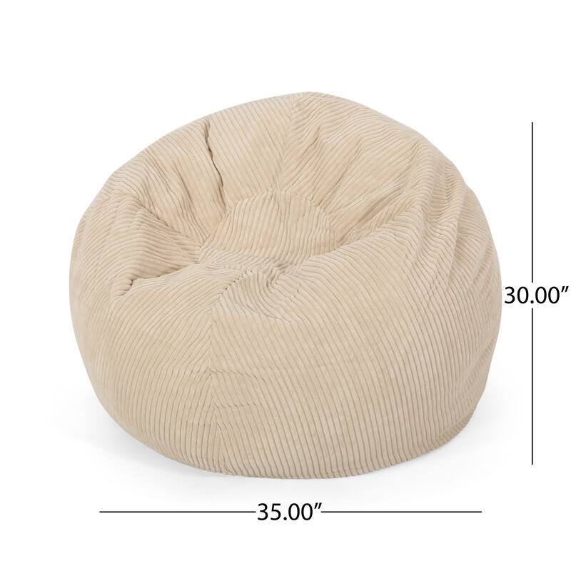 Kenli Modern Corduroy Polyester Bean Bag Chair by Christopher Knight Home