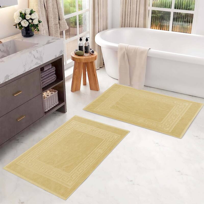 Superior Plush & Absorbent 900 GSM Cotton Bath Mat - (Set of 2) - Canary