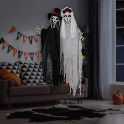 Lighted Vampire Couple with Sound Halloween Decoration - 47"