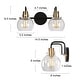 preview thumbnail 6 of 7, Modern 2-Light Black Gold Bathroom Vanity Light Wall Sconce with Clear Glass - 14.5" L x 8" W x 8.5" H