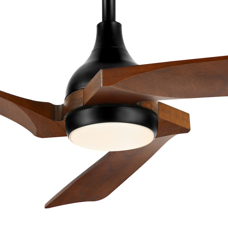 Moasis 52" Modern Remote Control Ceiling Fan with Lights and 5 Solid Wood Blades