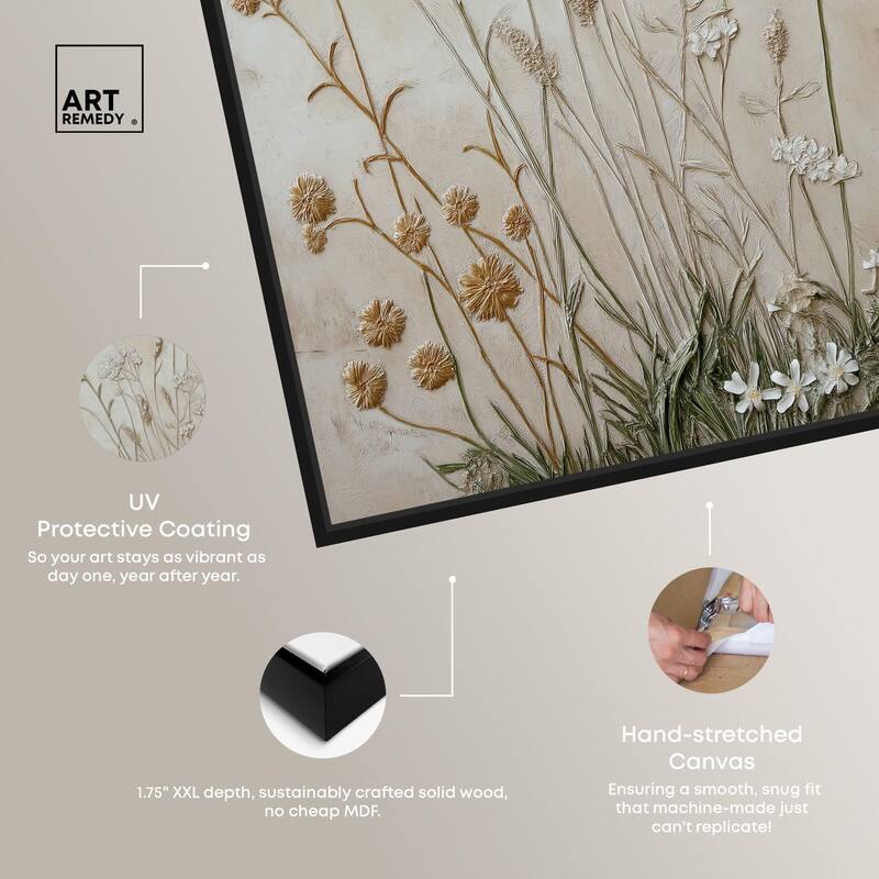 Plaster Petal Panorama Canvas by Art Remedy