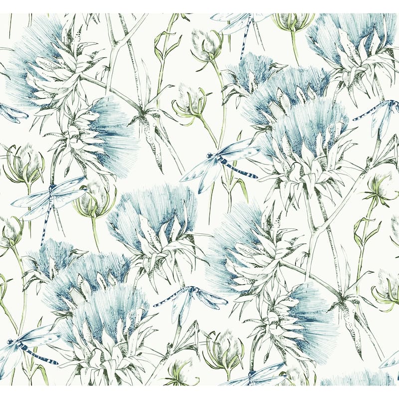 A-Street Prints Mariell Teal Dragonfly Wallpaper