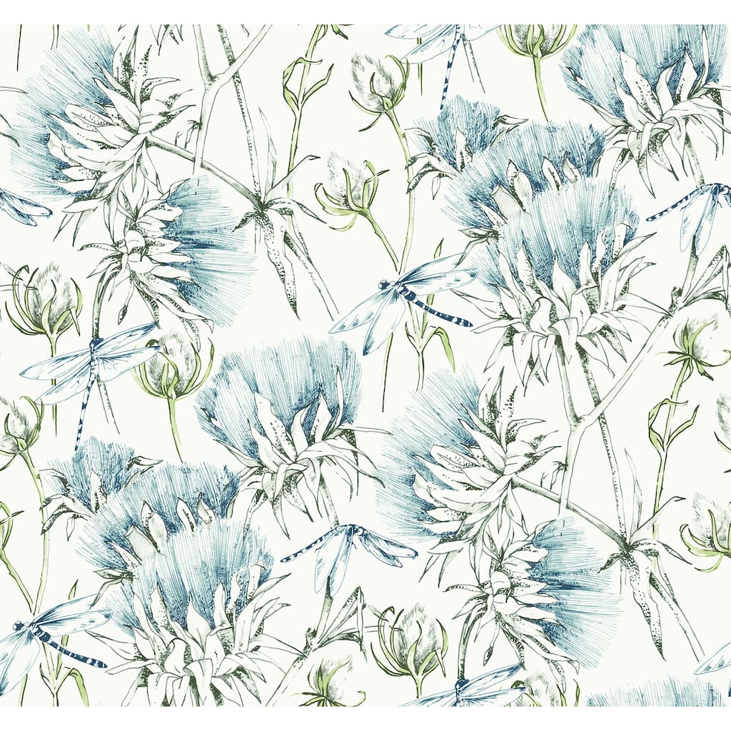 A-Street Prints Mariell Teal Dragonfly Wallpaper