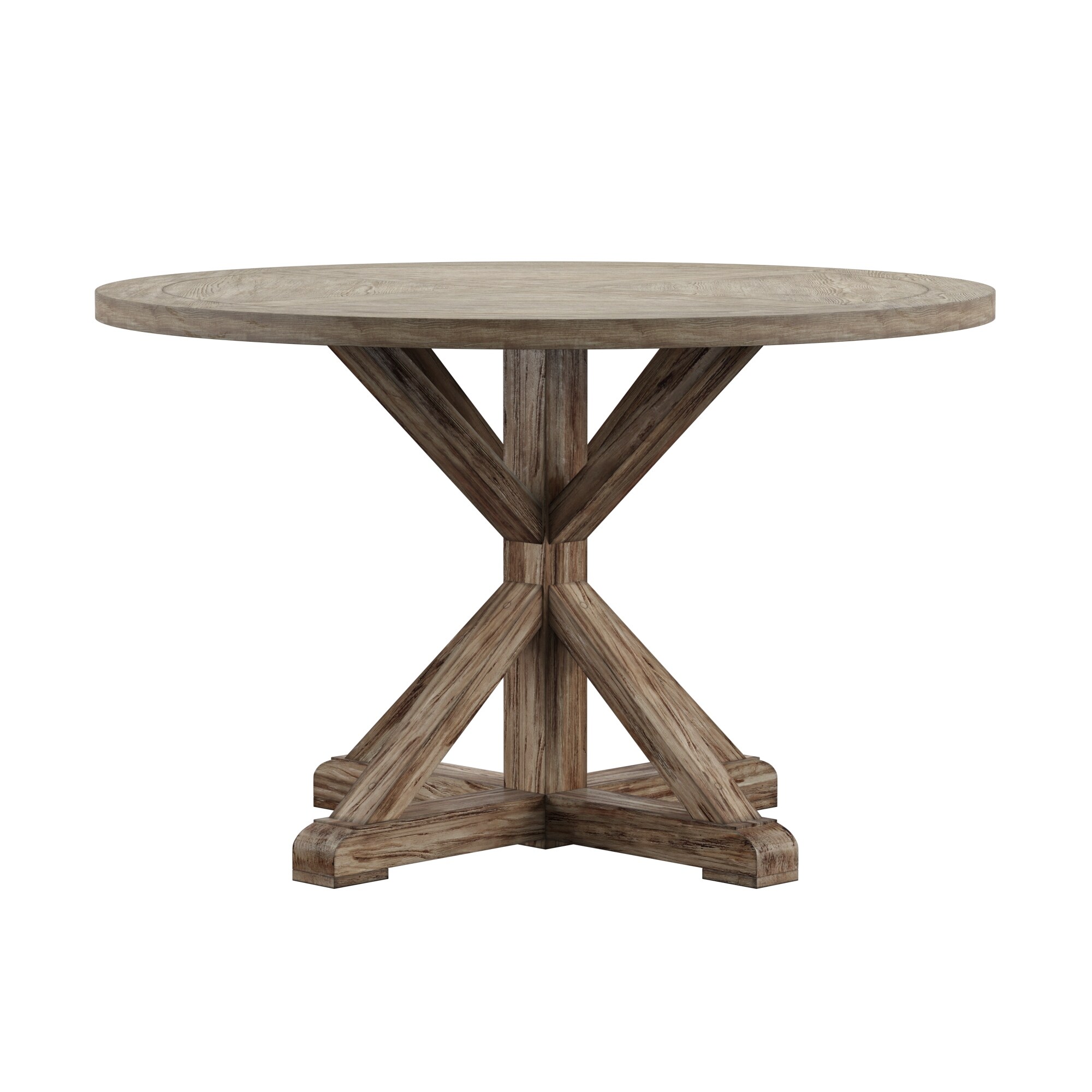 Benchwright antique grey oak round dining table by inspire q artisan hotsell
