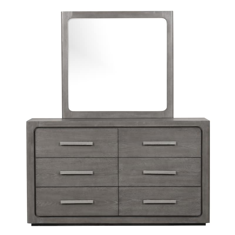 Furniture of America Sorelle Modern 2-piece Solid Wood Dresser and Mirror Set