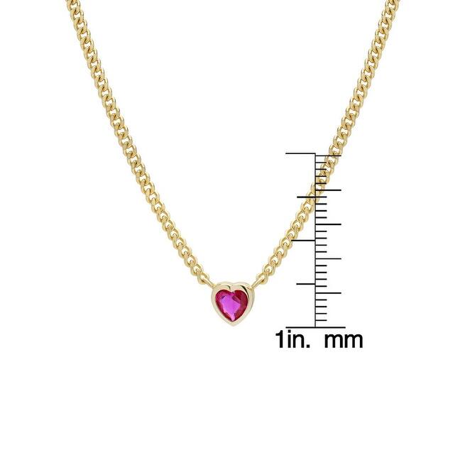 Victoria Townsend Gold over Sterling Silver Ruby Heart Necklace