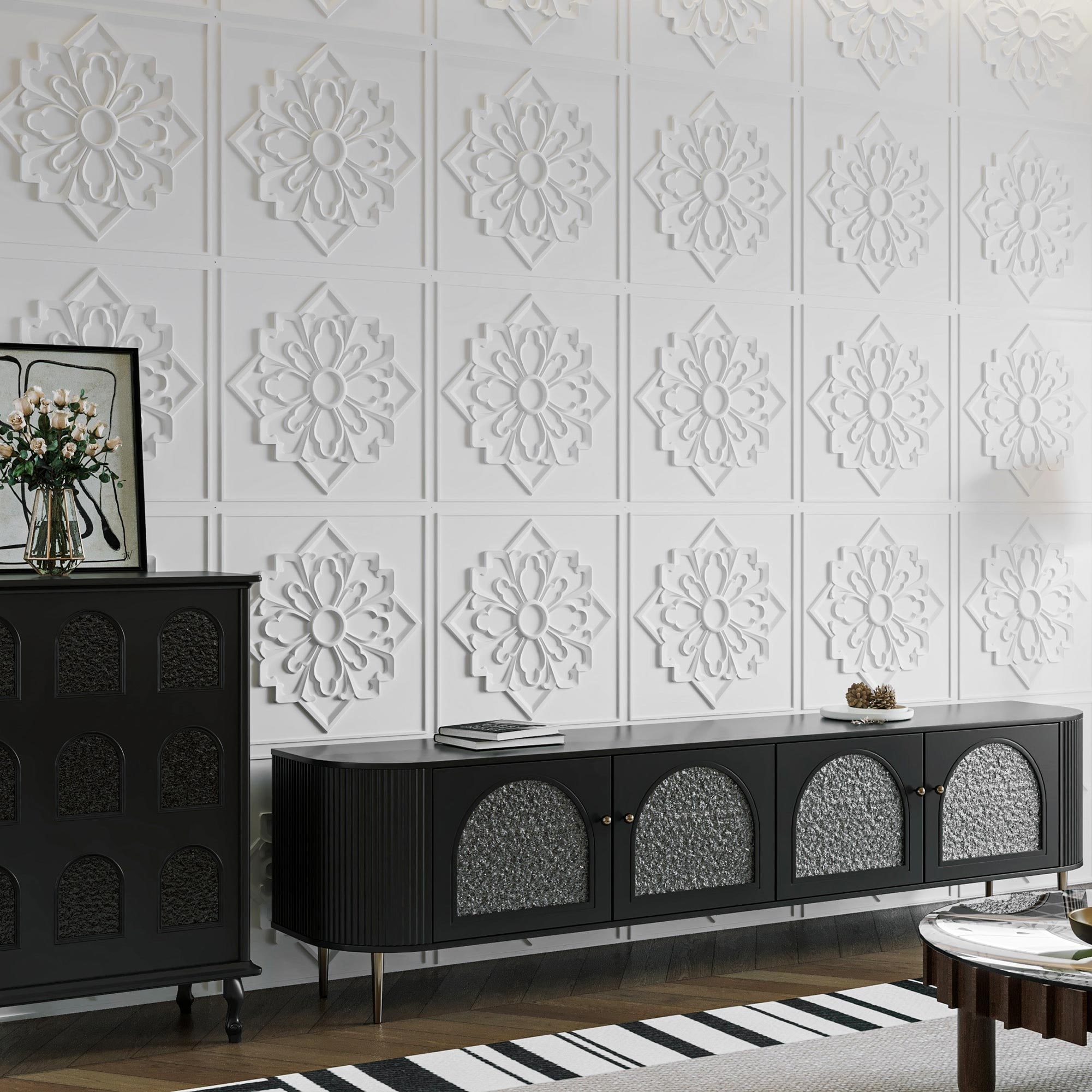 Art3d 3D PVC Wall Panels Ceiling Tiles 24"x24" Vintage Design