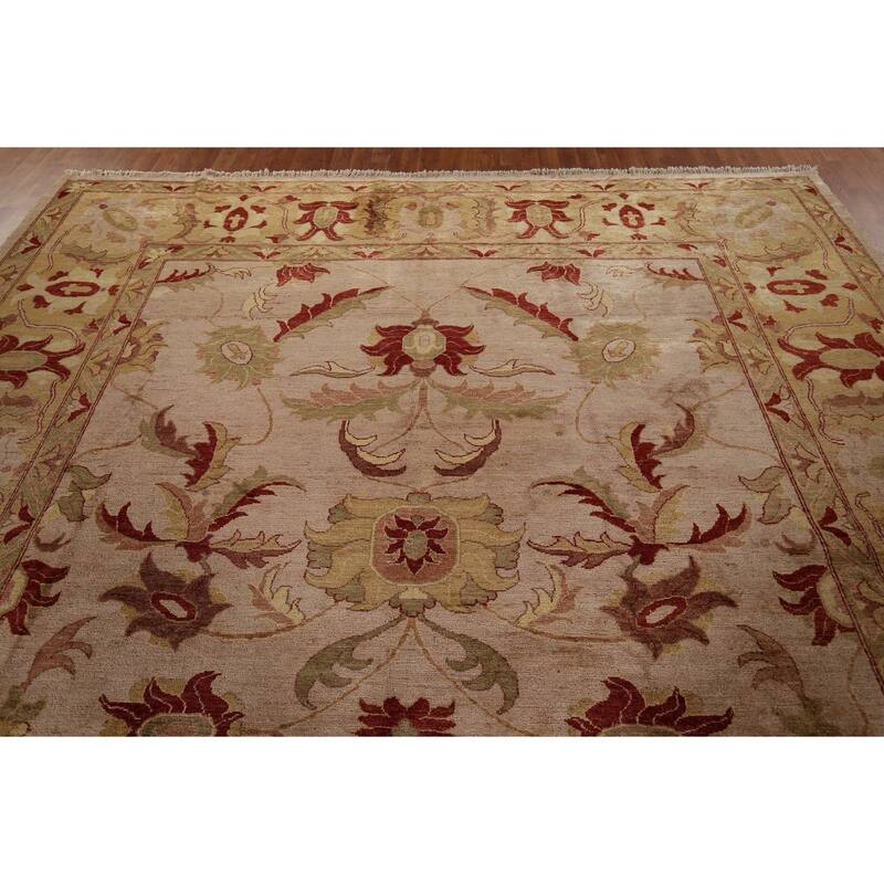 Floral Peshawar Vintage Area Rug HandKnotted Wool Carpet 10'0" x 13