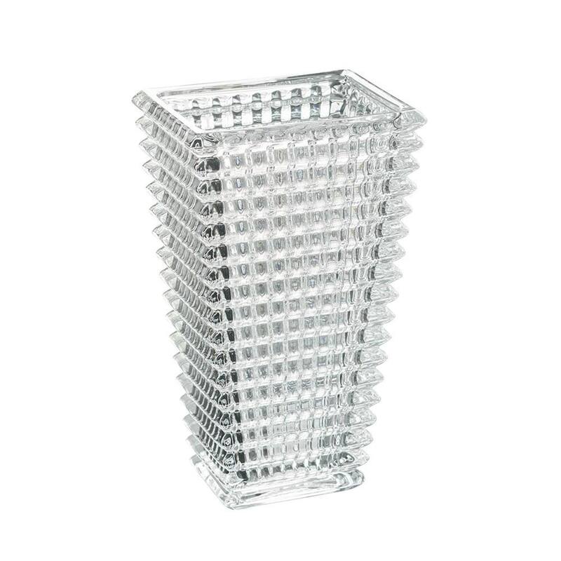 11" Clear Geometric Glass Table Vase - 6.50