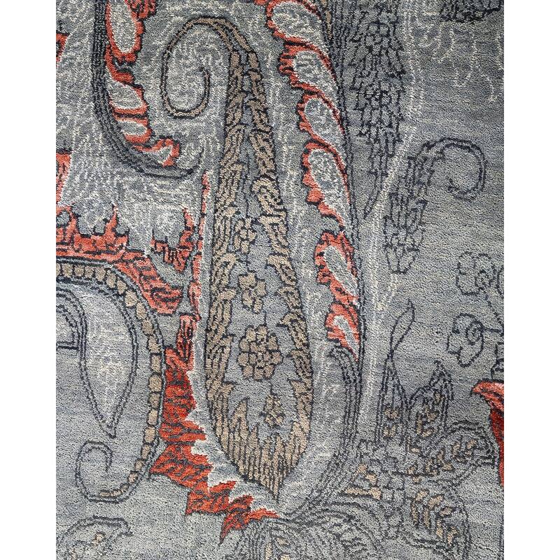 Ikat One-of-a-Kind Handmade Area Rug, Gray - 7' 10" x 9' 10"