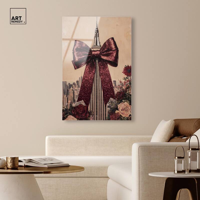 Sparkling Empire State Building Acrylic by Art Remedy, Ready to Hang
