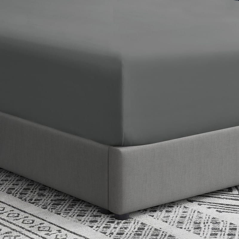 Swift Home Double Brushed Microfiber 18-21-Inch Extra-Deep Pocket Single Fitted Sheet - California King - Grey